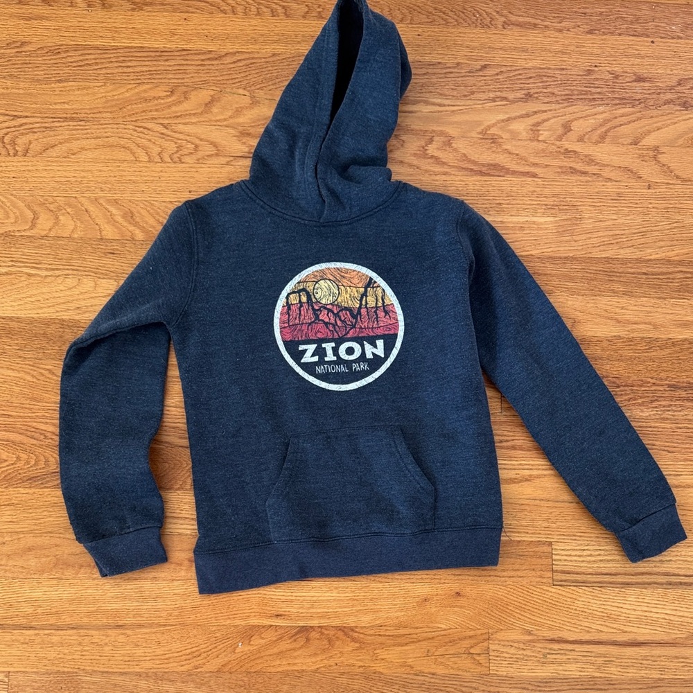 Zion National Park Kids Hoodie - Navy Blue